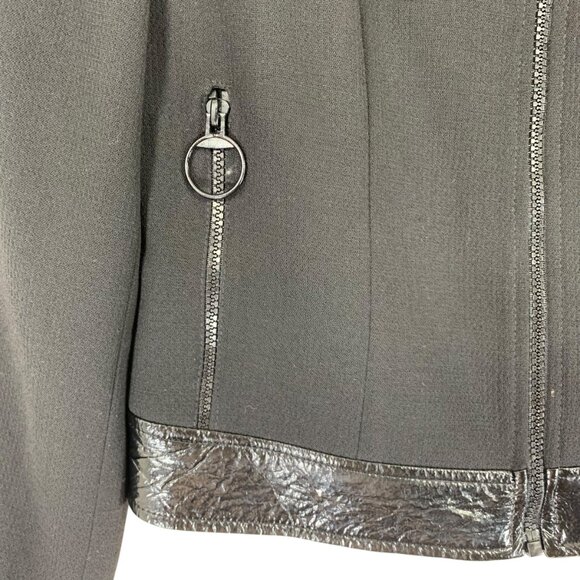 Patrick Mendez France wool blend black cropped jacket zipper size 2 - Picture 5 of 13